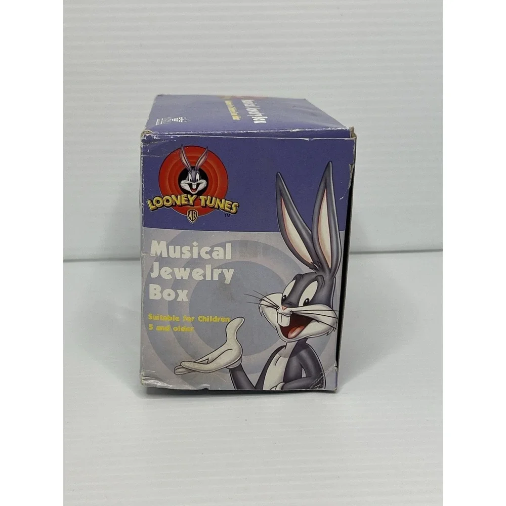 VTG 1997 Looney Tunes Forever Friends Bugs & Lola Bunny Musical Jewelry Box